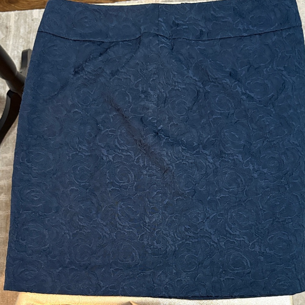 Ann Taylor Navy Textured Mini Skirt